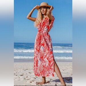 CUPSHE Emmy Leafy Wrap Dress